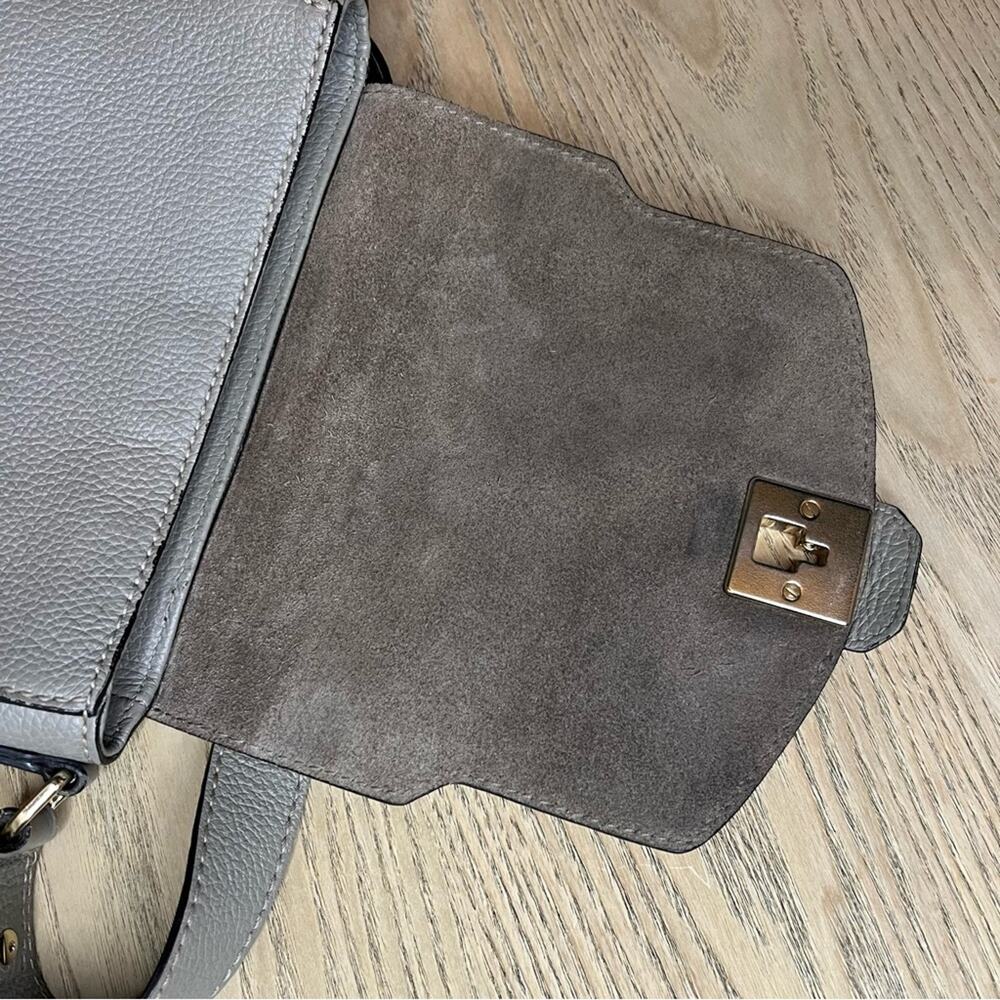 Furla Jo Gray Pebbled Leather Crossbody Micro Mini Bag - Picture 6 of 9